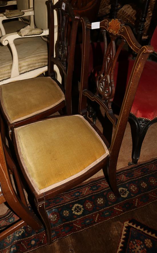 Pr inlaid Edwardian chairs